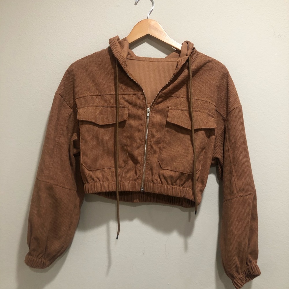 Corduroy hoodie jacket from shein